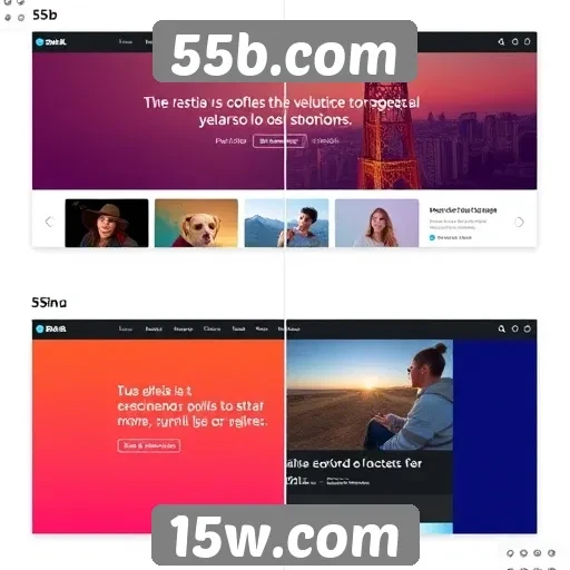 Evolução da interface do usuário no site 55b.com
